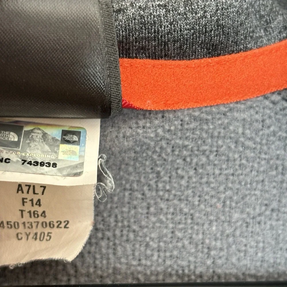 The North‎ Face Mens Canyonland Pullover Large Grey Red 1/4 ZipJacket Sweatshirt